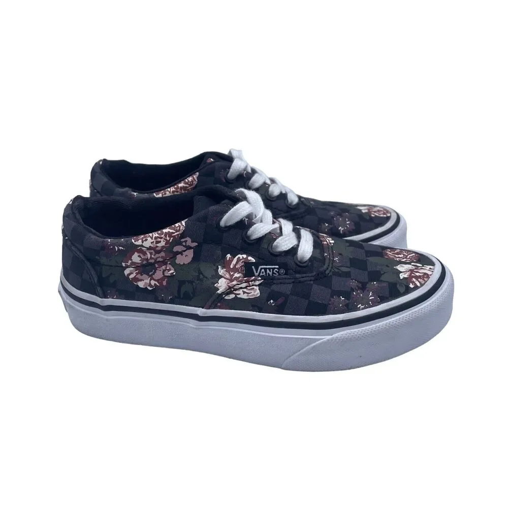 Vans Classic Old Skool Canvas Floral Shoes Sneakers Lace Up Missy Girls Size 12